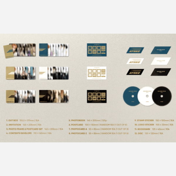 [ATEEZ] 10th Mini Album [GOLDEN HOUR : Part.1] (BLUE HOUR VER.   DIARY VER.   GOLDEN HOUR VER.) Online Sale - Image 4